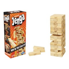 Hasbro Jenga Classic Block Stacking Game 1 or More Players 54 Wood Blocks NEW