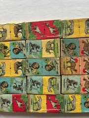 35 pc Antique ARK DOMINOES noah wilder mfg ? usa toy animal early 1900s