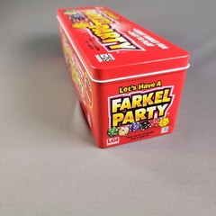 Farkel Party Dice Game Complete w. score cards & instructions original metal box