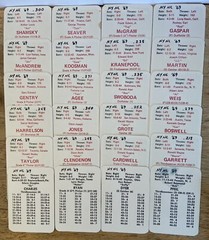 Original APBA 1969 New York Mets Team Set of 24 Cards – Seaver – Koosman – Agee