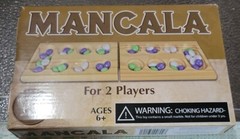 Mancala Board Game – Solid Wood Folding w/ 48 Multicolored Stones Complete!