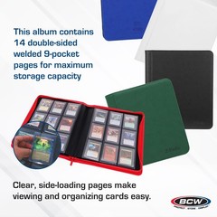 BCW Top Loader Binder | 9-Pocket LX Album | Black 3×4 inches,