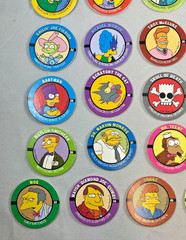 The Simpsons POGS 1994 SkyCaps Bongo Complete 50 Character Set NEAR MINT