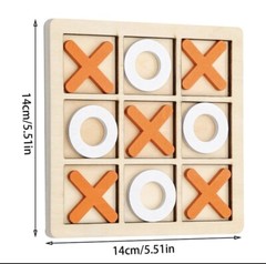Wooden Board Tic TAC Toe Game XO Table Toy Educational for Adult Kids