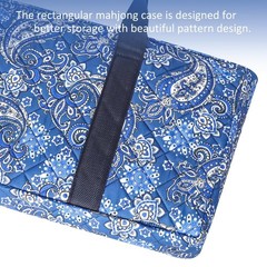 Soft Blue Mahjong Bag Case – Printed Design with 2 Wrappers, Tiles Not Included