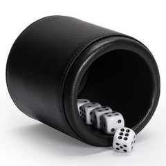 Yellow Mountain Imports Premium Padded Leatherette Dice Cup with 5 (14mm)
