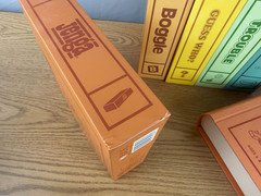 Vintage Linen Bookshelf Game 5 Pack with Guess Who WS Game Company Open Box