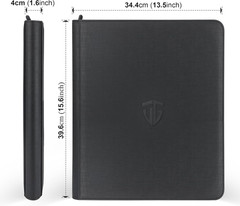 Toploader Binder,Holds 216 Toploaders,9 13.5X1.6X15.6 Inches, BLACK