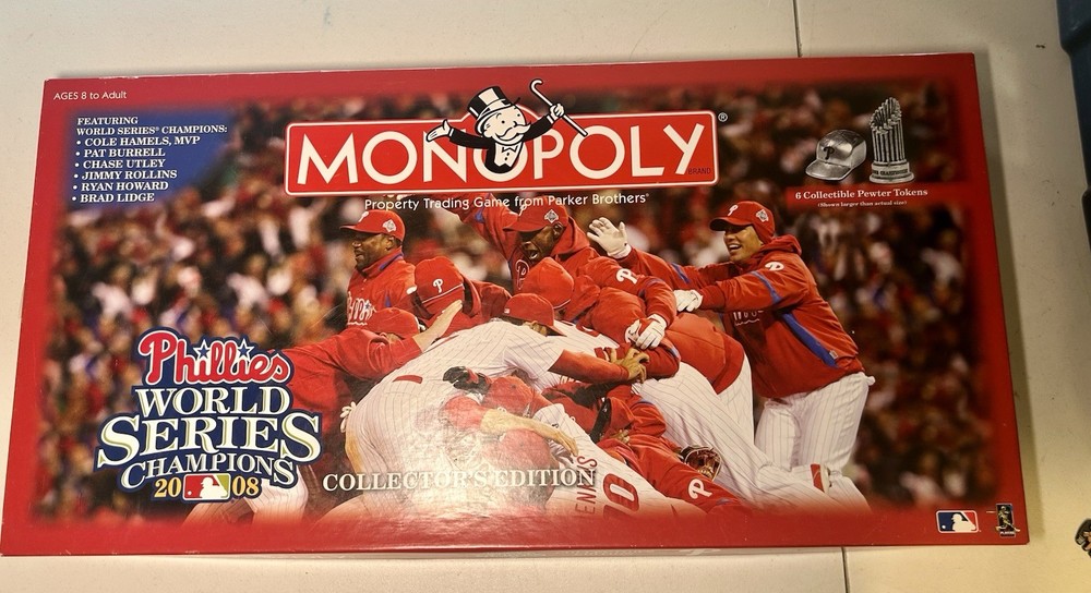 Monopoly Phillies World Series Champions 2008 Collector Edition Preown-Complete