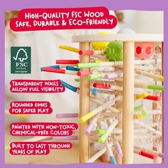 BALLFALL Jumbo – Montessori Wooden Board Game for 3 4 5 6 Years – Colorful St…