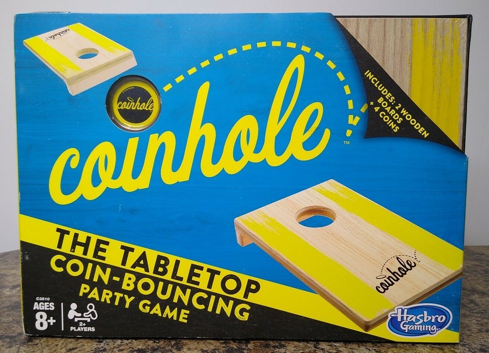 Hasbro Coinhole Game Tabletop Coin Bouncing Cornhole Party Game, New Sealed