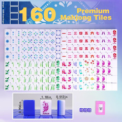 American Mahjong Game Set, Portable Carrying Bag,Acrylic 160 Tiles,Western Mahjo