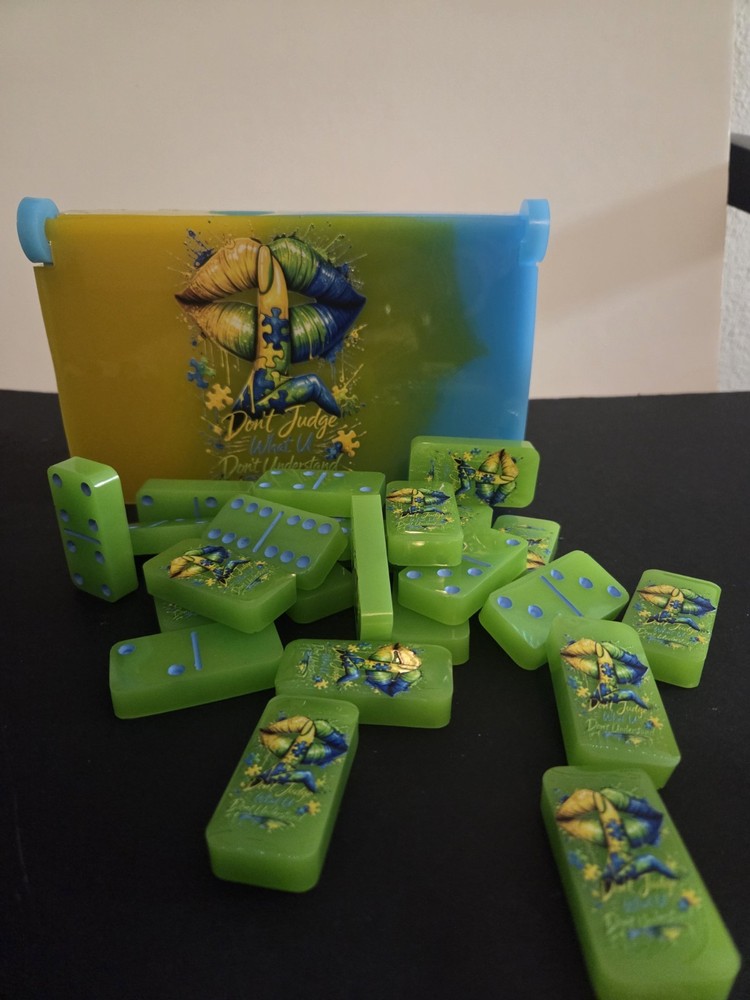 Dominoes Set Custom Artwork Strategy Theme ‘Don’t Judge What U Don’t Understand’