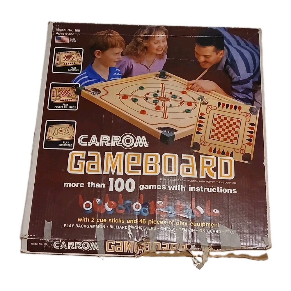 Vintage Carrom Gameboard Model 108P Incomplete See Description