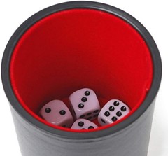Felt Lined Professional Dice Cup – with 6 Dices Quiet for Yahtzee Game