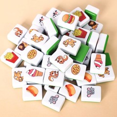 Compact Mahjong Game Set for Two Players with Melamine Tiles Included