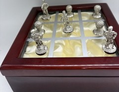 Tic Tac Toe Golf Coffee Table Game In Satin Lined Wood Box (x)