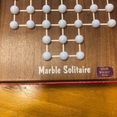 Unbranded Marble Solitaire Board Strategy Game Wooden Walnut Finish With Box