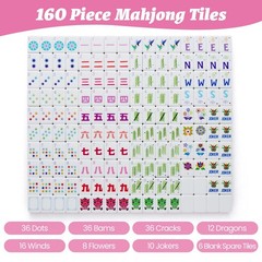 Ikowo American Mahjong Tile Set(4 Layer), 1.2”Mahjong Tile Set with Carrying …