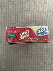 UNO Spin To Go! Card Game Mattel 2009 Travel Game Open Box