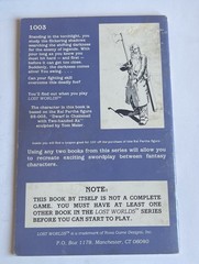Lost Worlds Fantasy Combat Book Game Dwarf in Chainmail with Sheet 1983 RPG 1003