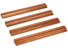 Classic Chestnut Color Wooden Mahjong Game Racks with Pushers, 18″ – Set of 4