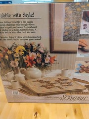 Scrabble Deluxe Edition Rotating Turntable Game Board 1989 Crossword SEALED NEW
