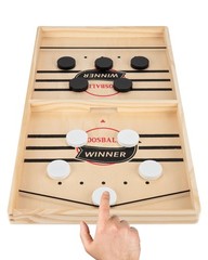 Fast Sling Puck Game, Wooden Air Hockey Board Game with 10 Spare Pucks & 2 El…