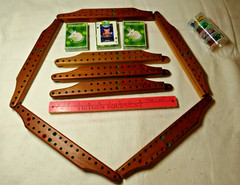 PEGS & JOKERS SOLID WALNUT Social Security Board game 8 Player Unicorn Cards and