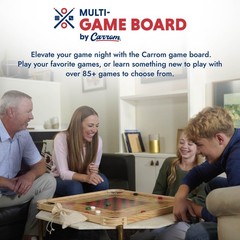 Carrom Board Game Set — Large Board Games for Adults & Children — Over 100 Board
