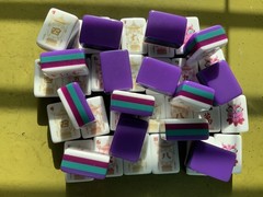 American Mahjong Tiles Deep Purple Engraved 4-Layer Acrylic