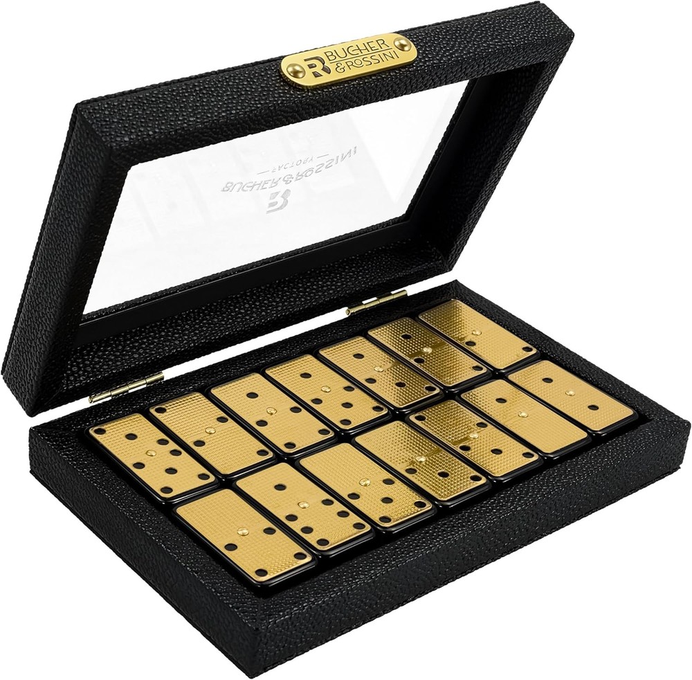 Metal Surface Dominoes Set Double 6 for Adults and Kids – Classic 28Pieces Go…