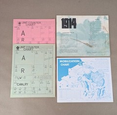 1968 Avalon Hill: 1914 World War I Strategy Game Original Manual & Charts PARTS
