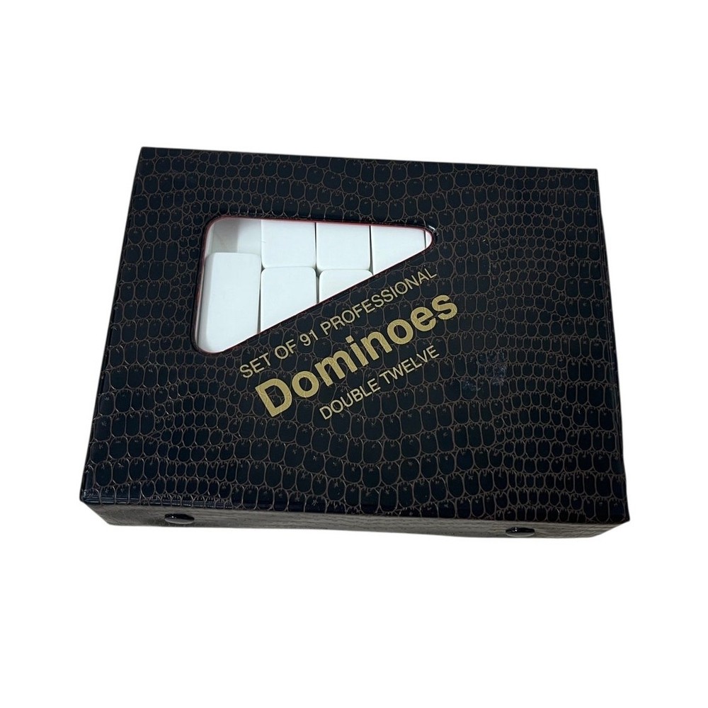 Double 12 Dominoes Set 91pc w Case Multicolor