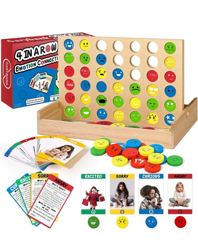 Social Emotional Learning Therapy Games for Kids, w/56 Emotion Cards, Connect…