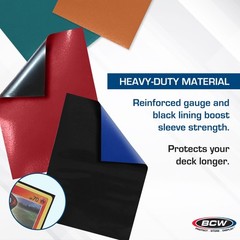 BCW Elite2 Glossy Card Sleeves – Azure |100ct | Crystal-Clear Front | Text