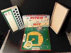 Vintage Milton Bradley Baseball Board Game PITCH AND HIT ca 1940s-1950s RARE