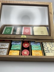 Vintage Dal Negro Italian luxury Gaming Set|Walnut Wood Case | Unopened Decks