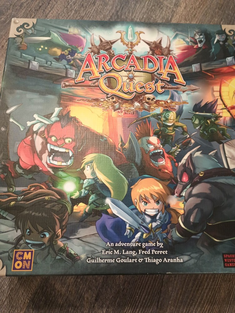 CMON Arcadia Quest Strategy Board Game + Beyond the Grave Exp – Used