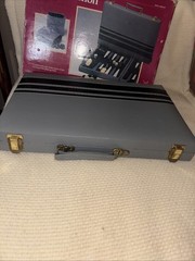 Cardinal Backgammon Set 1993 Premier Edition Padded Leatherette Case Complete