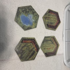 Vintage 1992 Battle Masters Board Game Milton Bradley Set of 4 Terrain Tiles