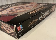 Scrabble Deluxe Edition 1989 MB No. 4034 Red Tiles Rotating Turntable Board Game