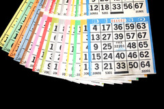 BINGO PAPER Cards sheets 3 on 14 Blue Border – 25 pack