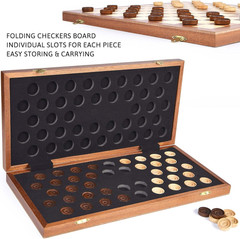 15inch Checkers Folding Wooden Game Set, 100 Square Checkerboard International C