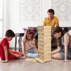 Giant Tumble Tower 57PCS Wooden Block Yard Game Indoor Outdoor Family Fun