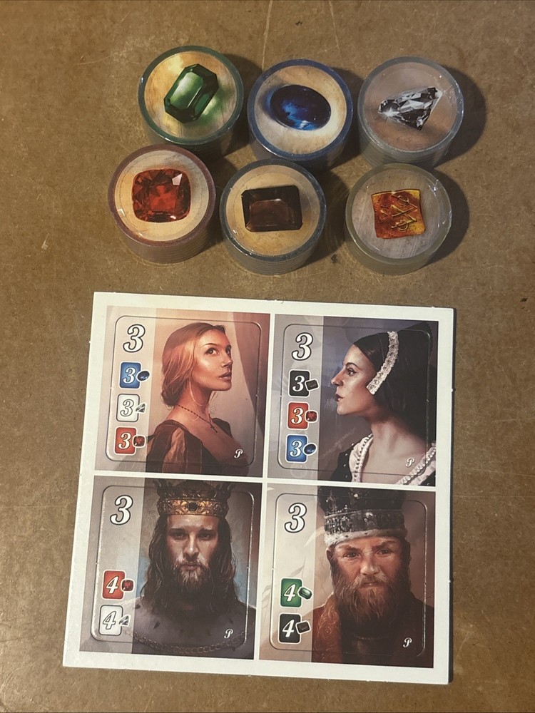 Splendor Promo Translucent Alt Gems Token Set 6 Colors Promo Noble Tiles New