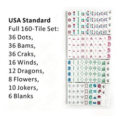 Rose Red Green Multilayer Acrylic American Mahjong Tiles 160-Piece