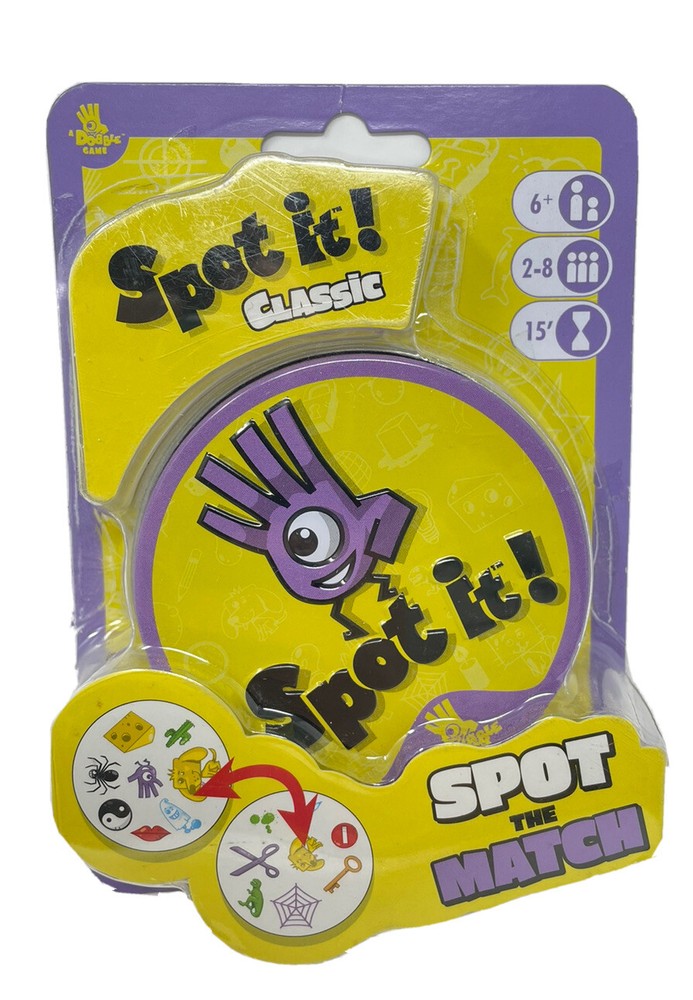 Spot It! Classic 5 Games in 1 Ages 6+ Spot the Match Dobble Board Card Game NEW