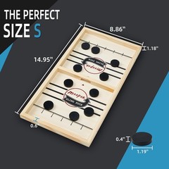 Fast Sling Puck Game Wooden Tabletop Hockey Board Game Family Party Desktop Toy