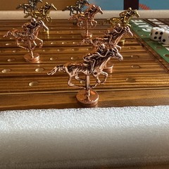 Metal 11 Horse Racing Wood Board Game Dice Cards Set